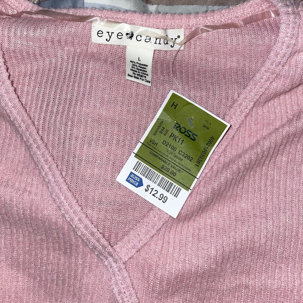 Long sleeve pink crop with bow